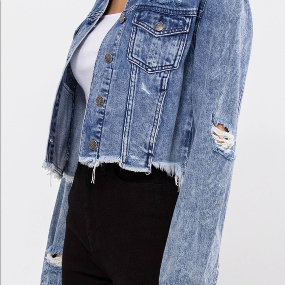 Distressed Ripped Cropped Denim Jean 